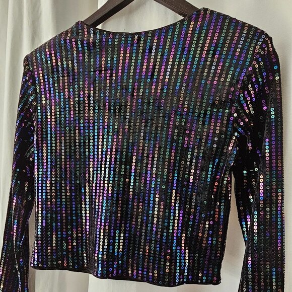 Divided H&M Black Velvet & Sequin Top - Picture 12 of 14